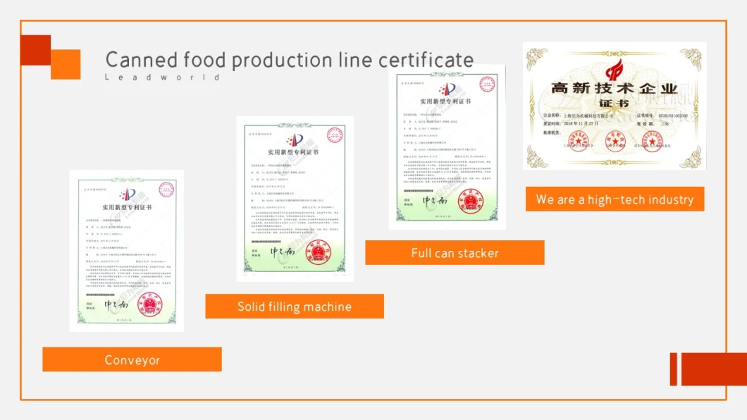 Automatic Canned Bean Fruit Vegetable Food Production Line